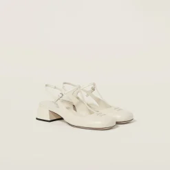 Ivory Leather Slingback Pumps | Miu Miu