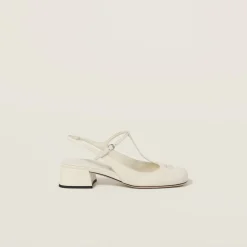 Ivory Leather Slingback Pumps | Miu Miu