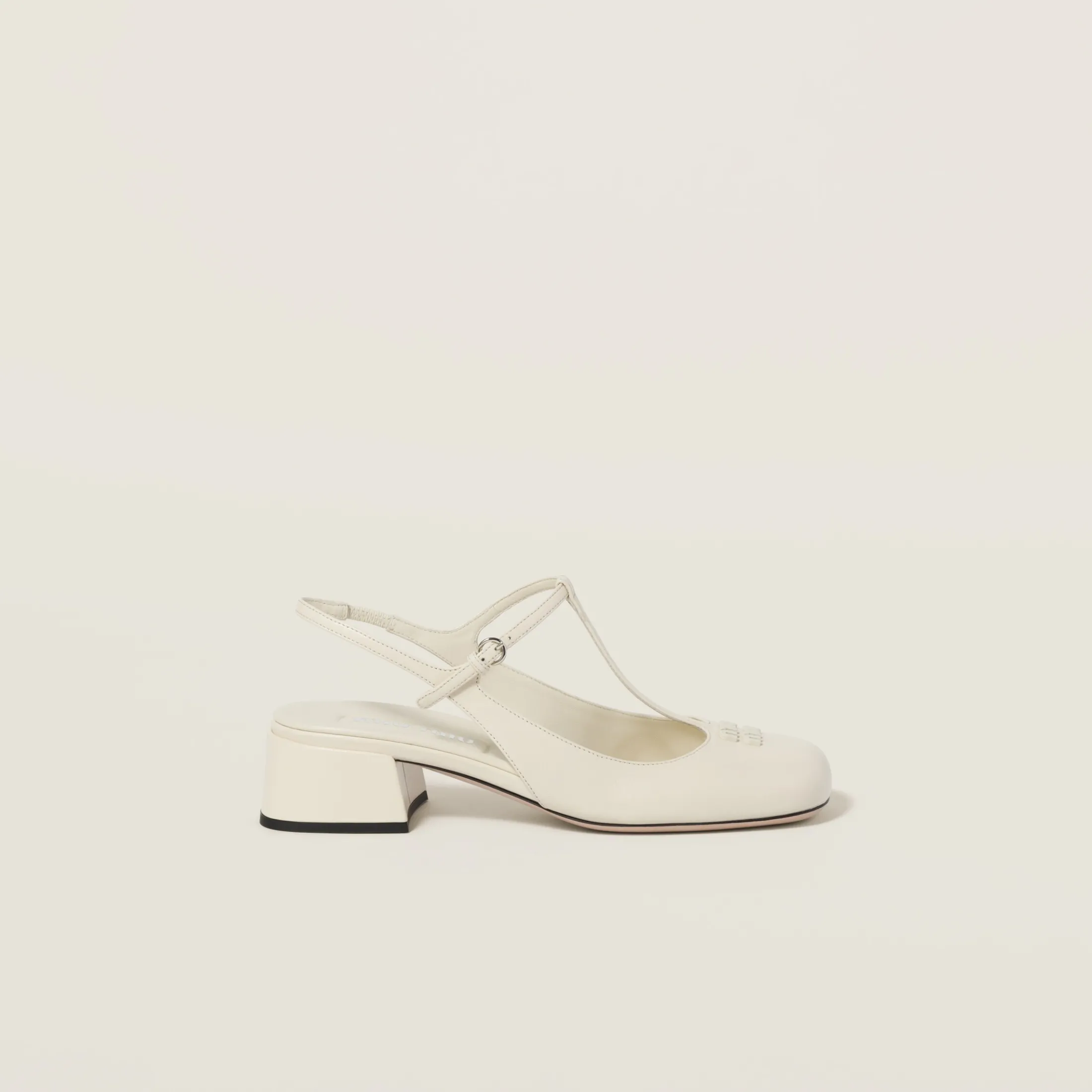 Ivory Leather Slingback Pumps | Miu Miu