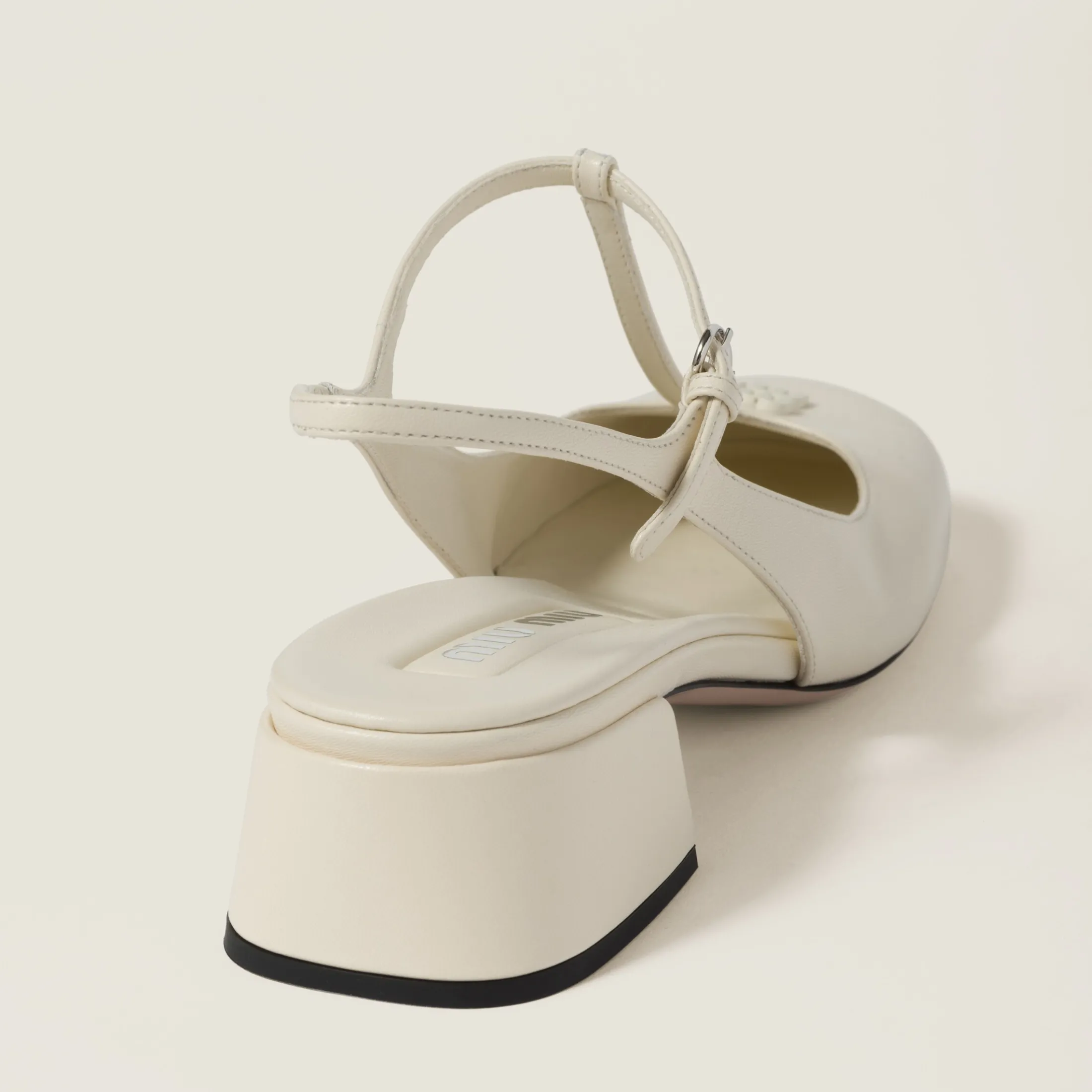 Ivory Leather Slingback Pumps | Miu Miu