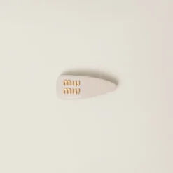 Ivory Patent Leather Hair Clip | Miu Miu