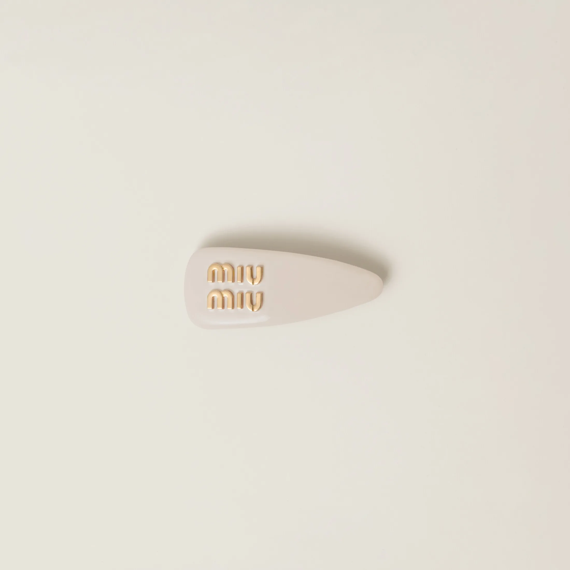 Ivory Patent Leather Hair Clip | Miu Miu