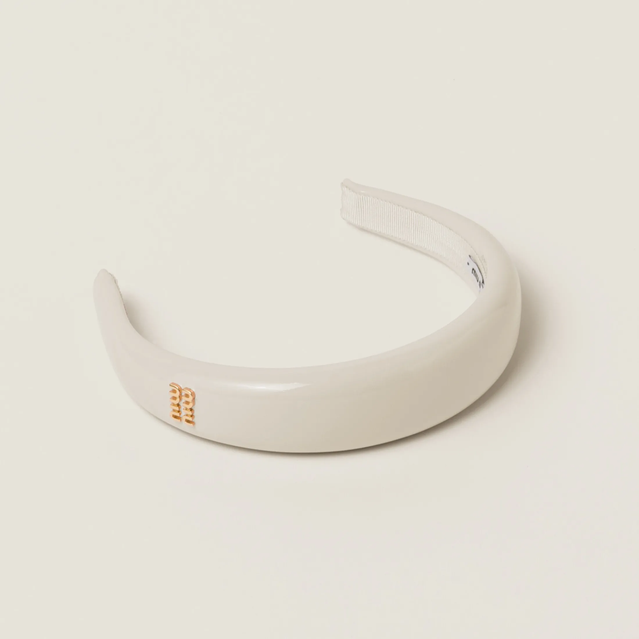 Ivory Patent Leather Headband | Miu Miu