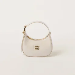 Ivory Patent Leather Hobo Bag | Miu Miu