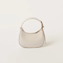 Ivory Patent Leather Hobo Bag | Miu Miu
