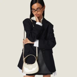 Ivory Patent Leather Hobo Bag | Miu Miu