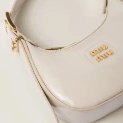 Ivory Patent Leather Hobo Bag | Miu Miu