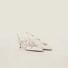 Ivory Patent Leather Slingbacks With Buckles | Miu Miu