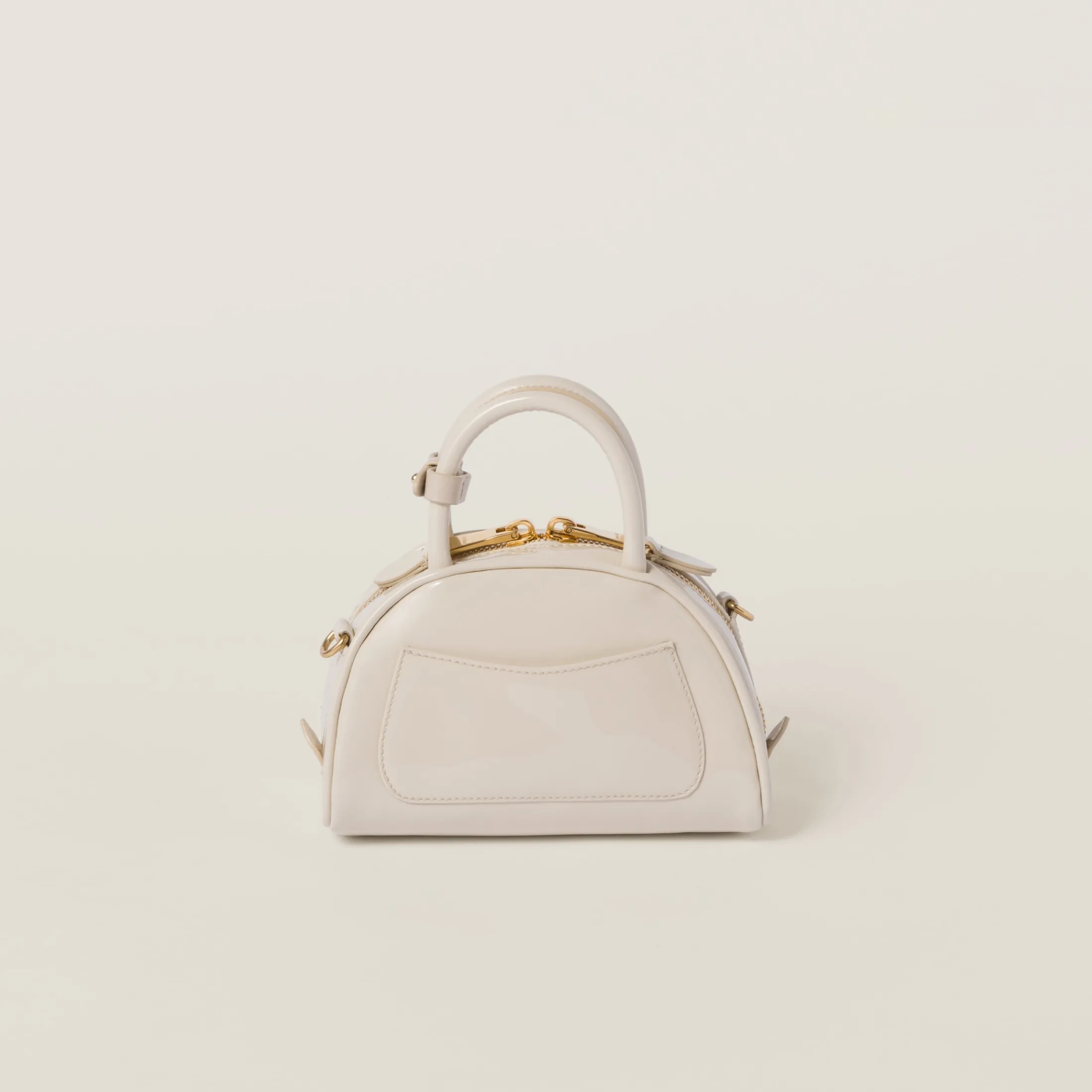 Ivory Patent Leather Top-handle Bag | Miu Miu