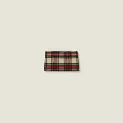 Ivory Plaid Miniskirt | Miu Miu