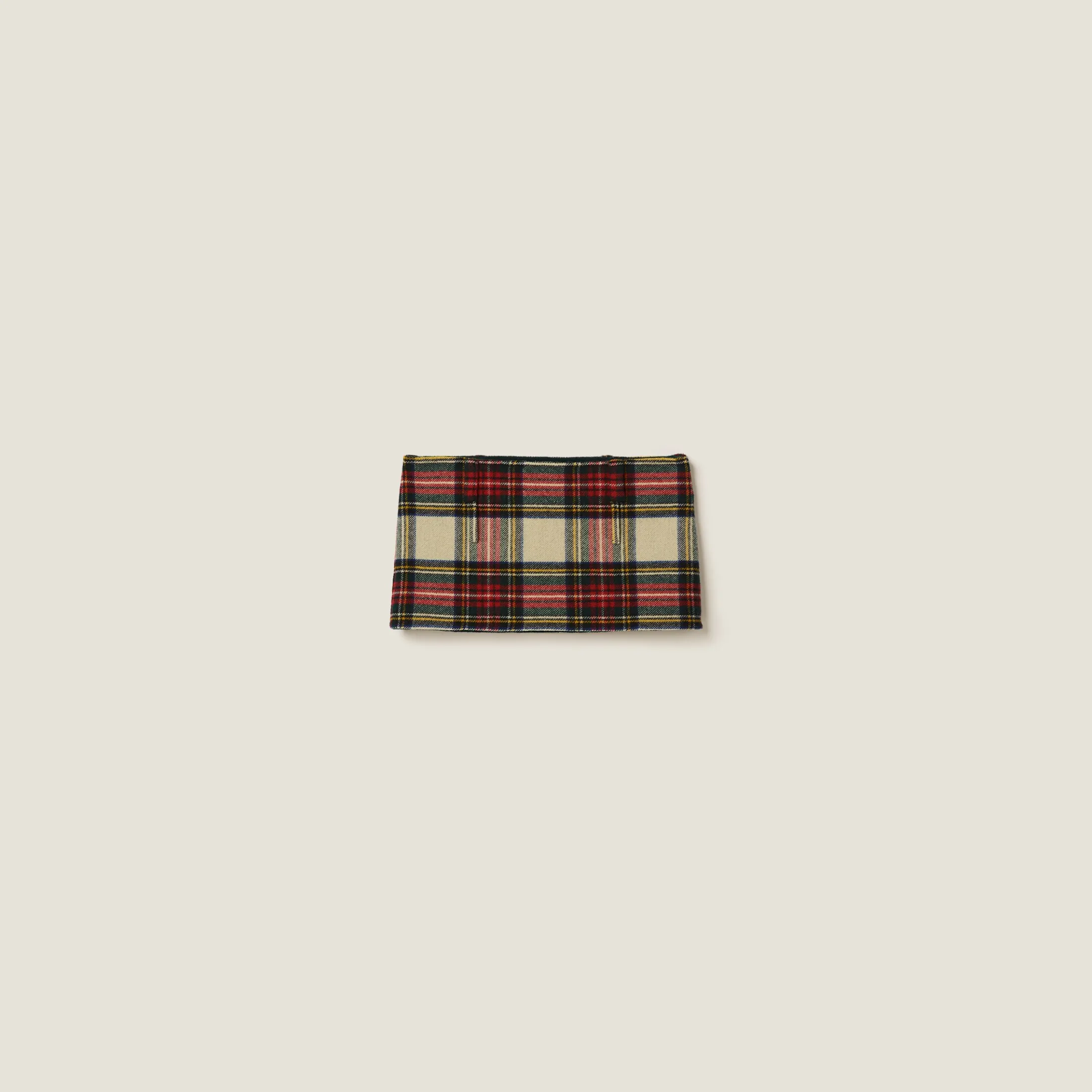 Ivory Plaid Miniskirt | Miu Miu