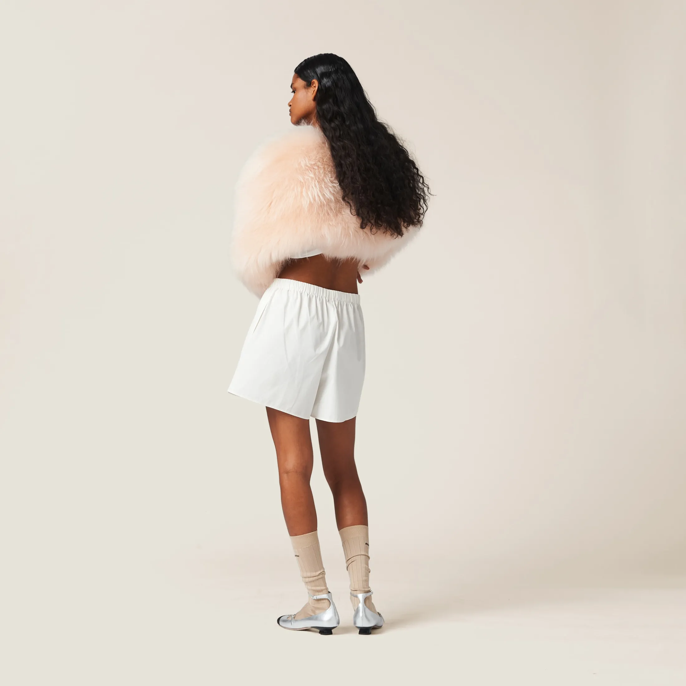 Ivory Poplin Boxers | Miu Miu