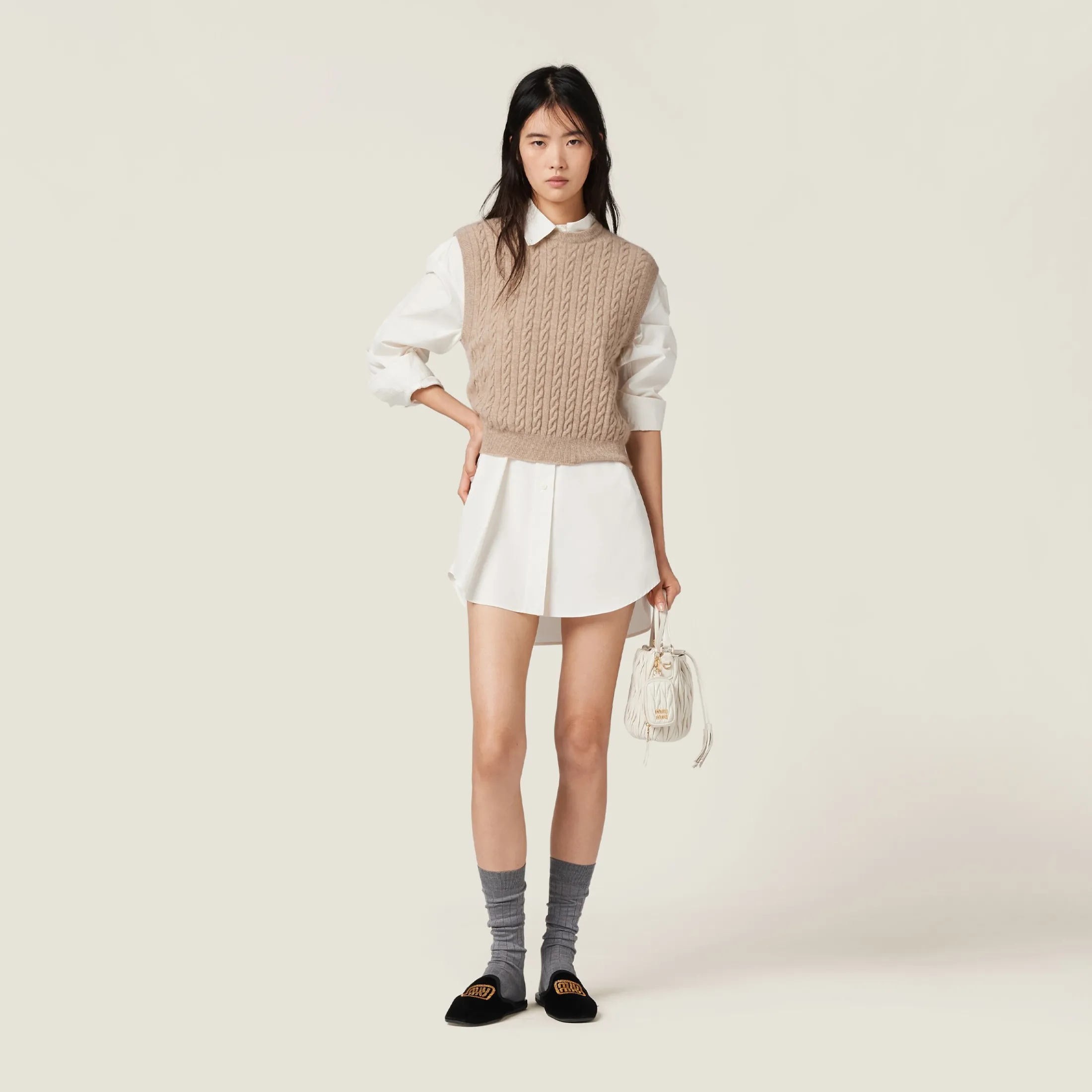 Ivory Poplin Shirt | Miu Miu