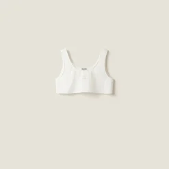 Ivory Poplin Top | Miu Miu