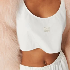 Ivory Poplin Top | Miu Miu