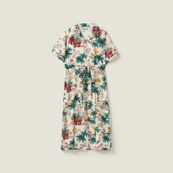 Ivory Printed Silk Dress | Miu Miu