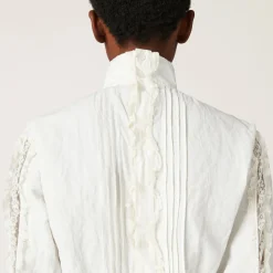 Ivory Slubbed Canvas Dress | Miu Miu