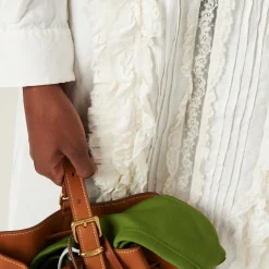 Ivory Slubbed Canvas Dress | Miu Miu