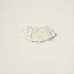 Ivory Slubbed Canvas Miniskirt | Miu Miu