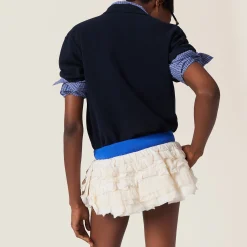 Ivory Slubbed Canvas Miniskirt | Miu Miu