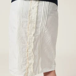 Ivory Slubbed Canvas Skirt | Miu Miu