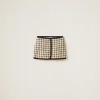 Ivory/black Check Lamé Skirt | Miu Miu