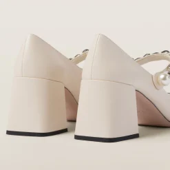 Ivory/black Leather Pumps | Miu Miu