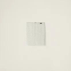 Ivory/black Polka-dot Chiffon Skirt | Miu Miu