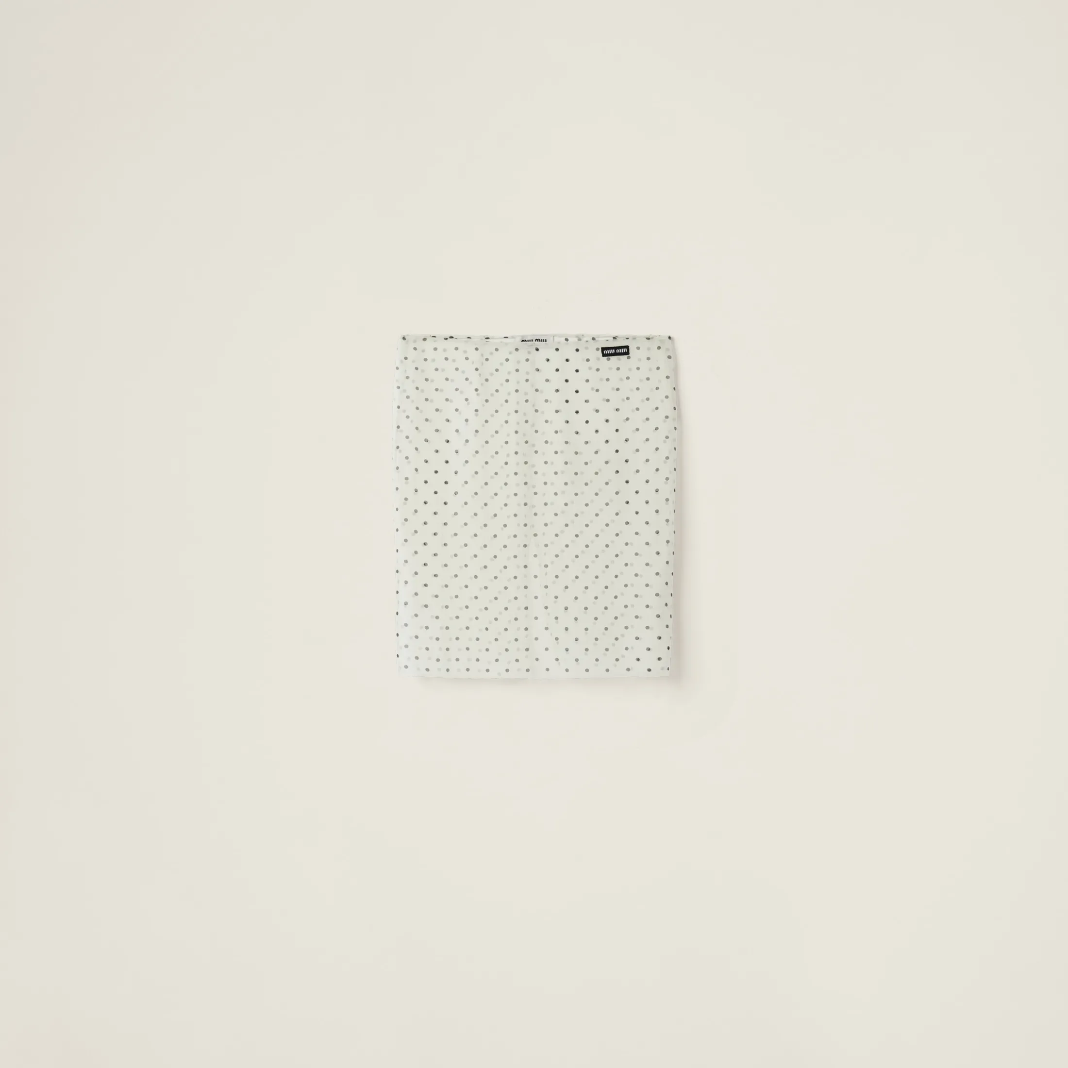 Ivory/black Polka-dot Chiffon Skirt | Miu Miu