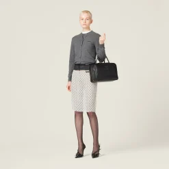 Ivory/black Polka-dot Chiffon Skirt | Miu Miu