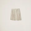 Ivory/black Polka-dot Crepe De Chine Skirt | Miu Miu