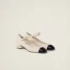 Ivory/black Two-tone Leather Pumps | Miu Miu