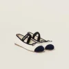 Ivory/blue Crochet Knit Ballerinas | Miu Miu