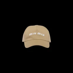 Khaki/white Drill Baseball Cap | Miu Miu