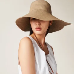 Khaki/white Drill Hat | Miu Miu