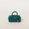 Lagoon Blue Arcadie Matelassé Nappa Leather Bag | Miu Miu