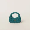 Lagoon Blue Wander Matelassé Nappa Leather Hobo Mini-bag | Miu Miu