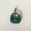 Lagoon Blue Wander Matelassé Nappa Leather Micro Hobo Bag | Miu Miu