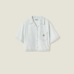 Light Blue Chambray Denim Shirt | Miu Miu