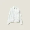 Light Blue Chambray Denim Blouson Jacket | Miu Miu