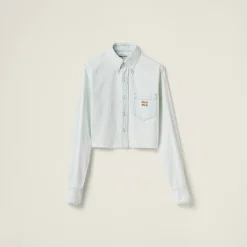 Light Blue Chambray Denim Shirt | Miu Miu