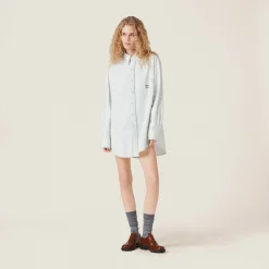 Light Blue Chambray Denim Shirt | Miu Miu