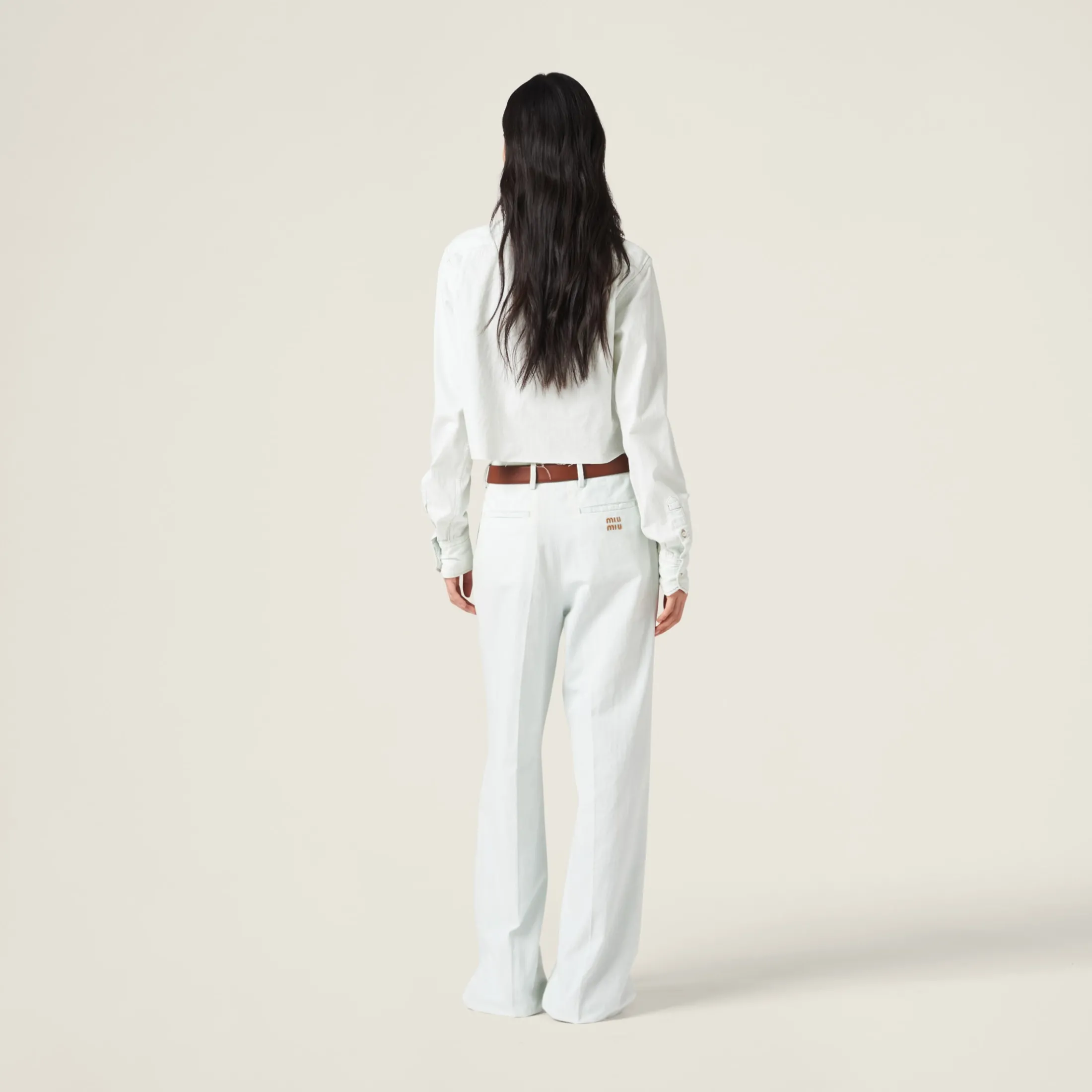 Light Blue Chambray Denim Jeans | Miu Miu