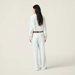 Light Blue Chambray Denim Shirt | Miu Miu