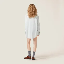 Light Blue Chambray Denim Shirt | Miu Miu
