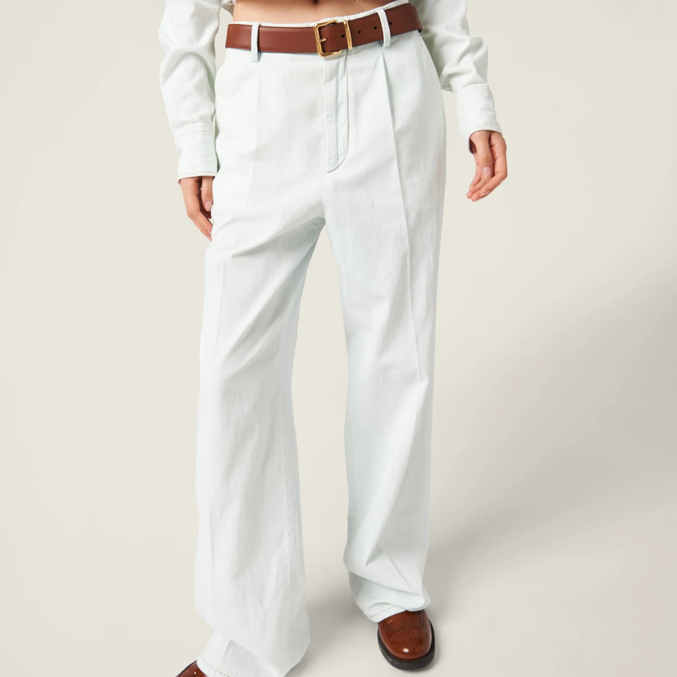 Light Blue Chambray Denim Jeans | Miu Miu