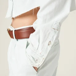 Light Blue Chambray Denim Shirt | Miu Miu