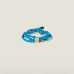 Light Blue Cord And Nylon Bracelet | Miu Miu