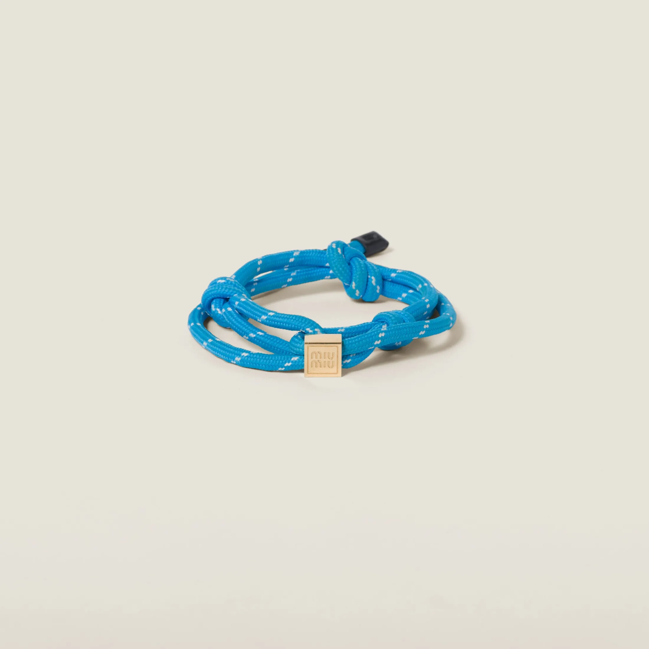 Light Blue Cord And Nylon Bracelet | Miu Miu