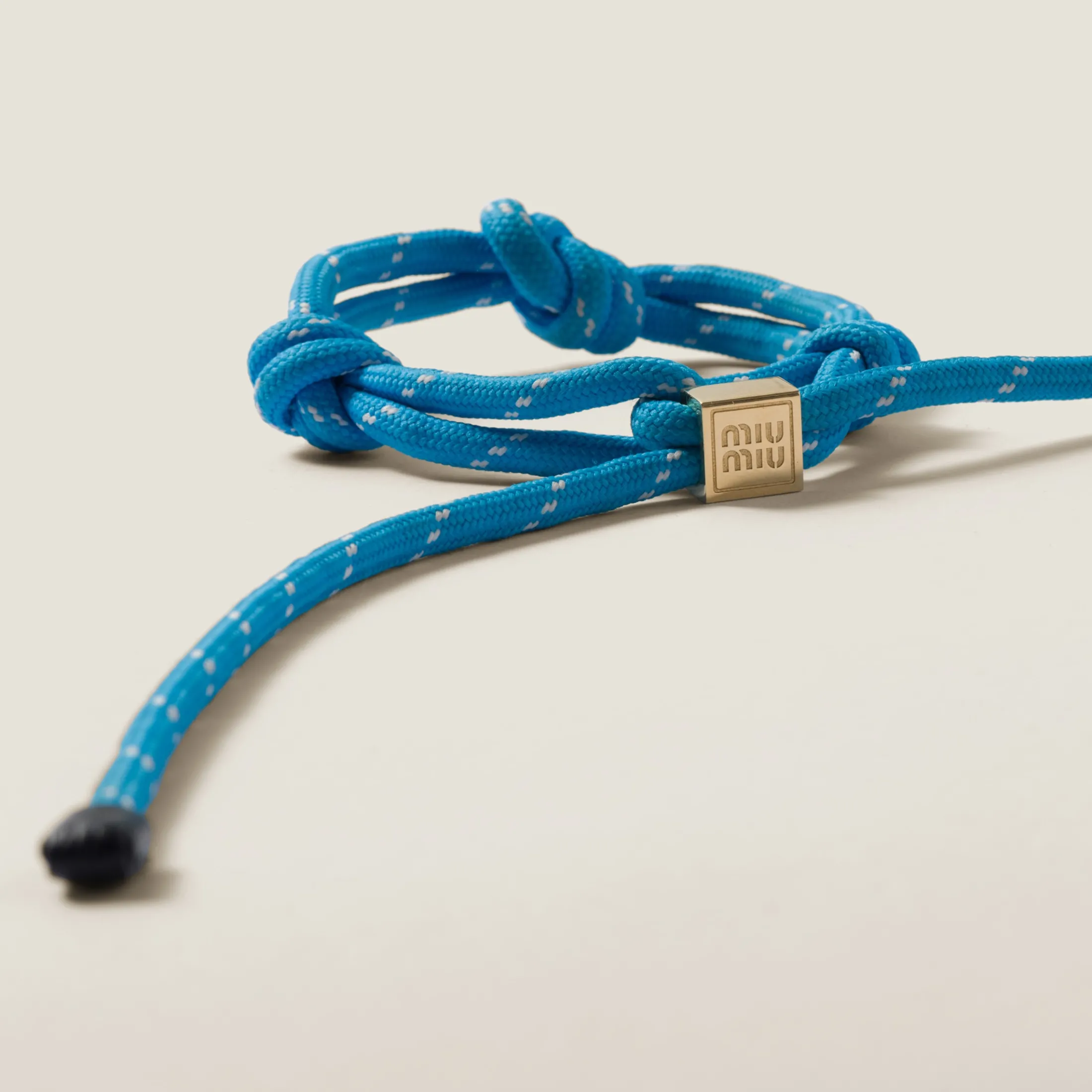 Light Blue Cord And Nylon Bracelet | Miu Miu